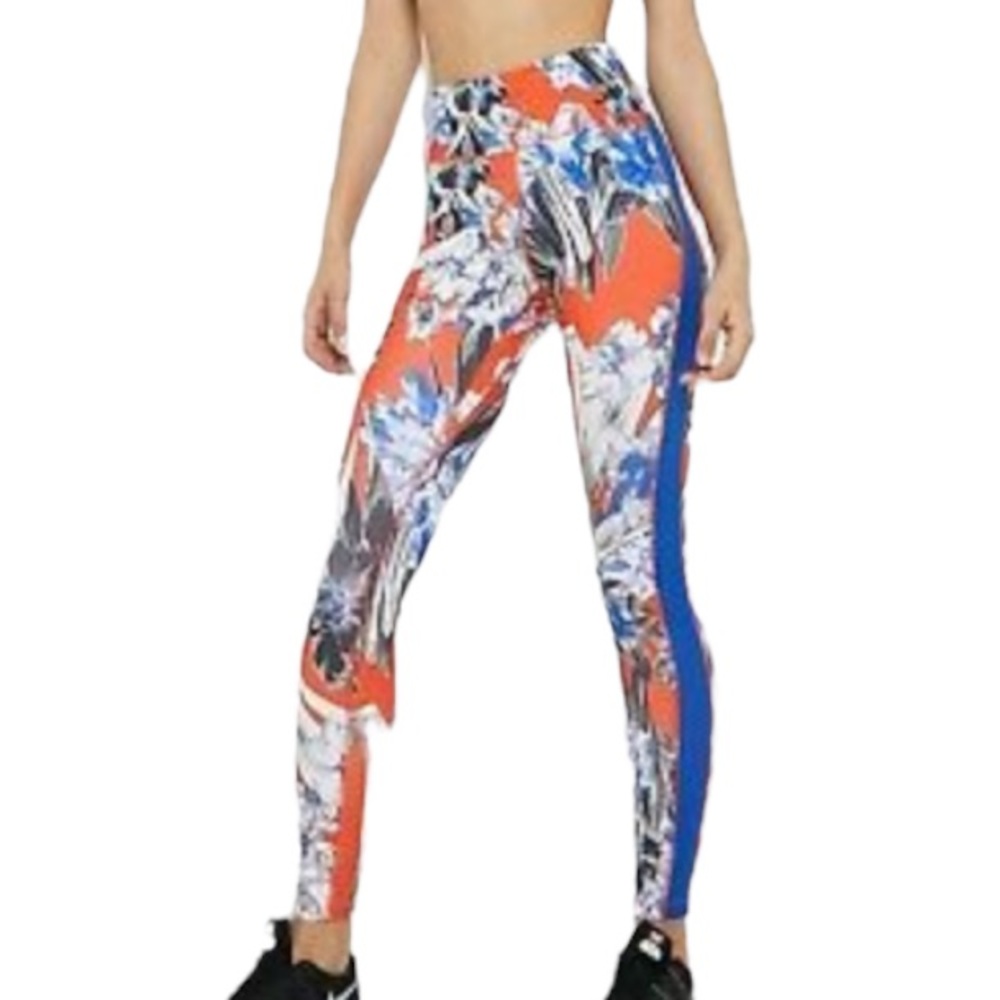NWOT Nike Hyper Femme One Floral Tights Red Crimson/Blue/White Xsmall